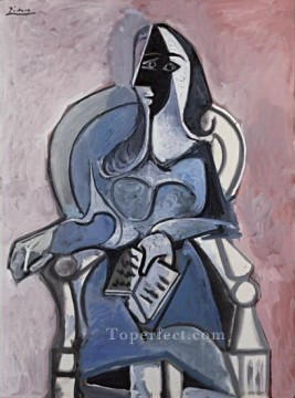 抽象的かつ装飾的 Painting - ファム・アシス・ダン・アン・フォートゥイユ II 1960 キュビズム